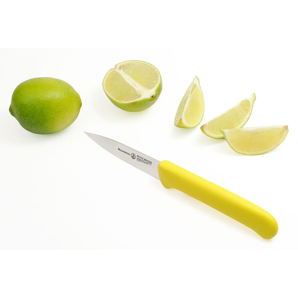 3 Inch Yellow Spear Point Parer with Matching Sheath_Limes