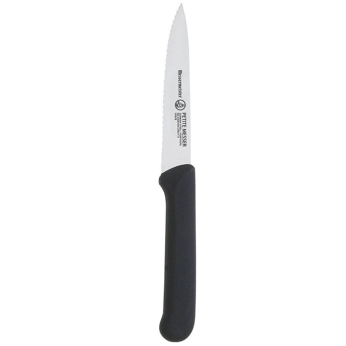 Petite Messer 10cm Black Serrated Spear Point  Knife