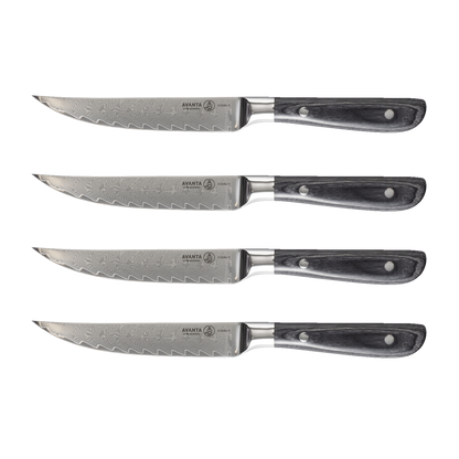 Avanta Damascus Fine Edge Steak Knife Set - 4 Piece