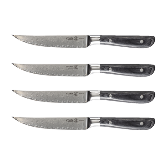 Avanta Damascus Fine Edge Steak Knife Set - 4 Piece