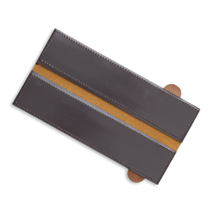 SADDLE BROWN MAGNETIC LEATHER EDGE-GUARD - 21 CM